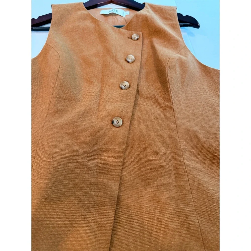 ASTR‎ The Label Womens Brown Asymmetrical Button Front Vest ACT18865 NWT Size L
